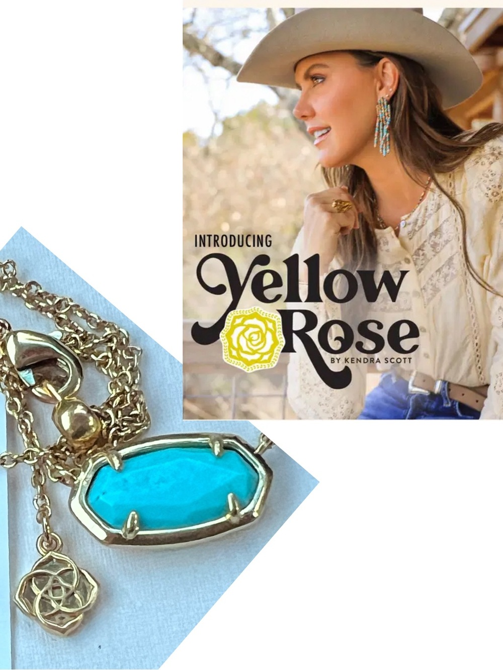 Kendra Scott, YELLOW ROSE, Turquoise, Pendant Necklace NEW WITH TAGS!